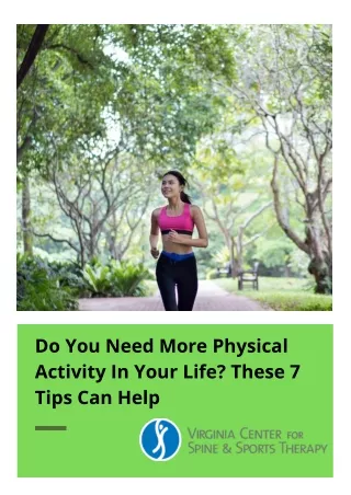 do you need more physical activity in your life