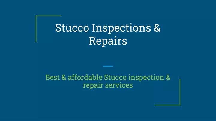 stucco inspections repairs