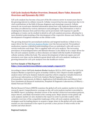cell cycle analysis market overview demand share