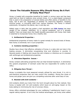 know the valuable reasons why should honey