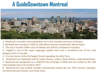 A Guide Downtown Montreal