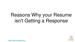 Reasons Why your Resume isn't Getting a Response