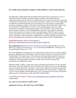bio vanillin market qualitative insights by 2020