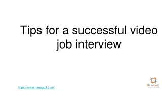 Tips for a successful video job interview