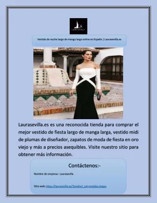 Vestido de noche largo de manga larga online en España | Laurasevilla.es