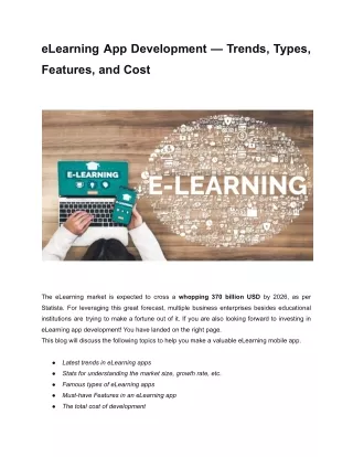 elearning app development trends types