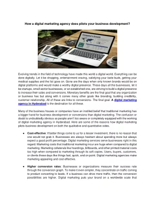 how a digital marketing agency does pilots your