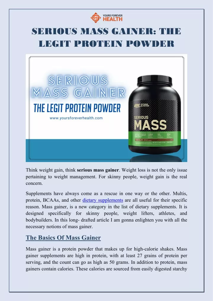 serious mass gainer the legit protein powder