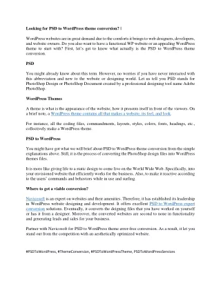 looking for psd to wordpress theme conversion