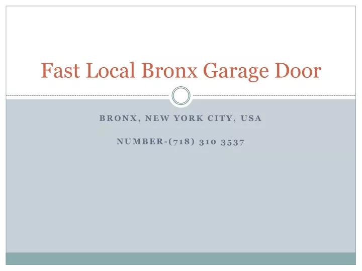 fast local bronx garage door