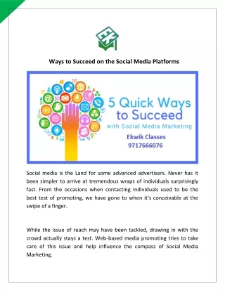 ways to succeed on the social media platforms