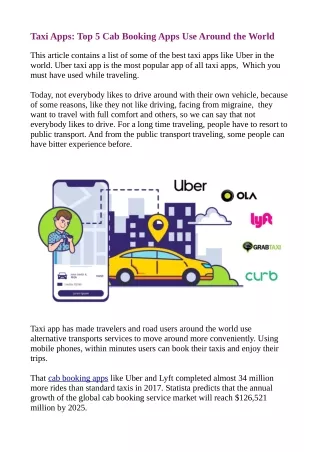 taxi apps top 5 cab booking apps use around