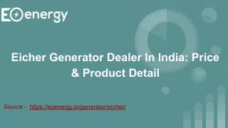 Eicher Generator Dealer In India: