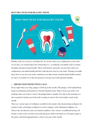 Best Practices for Healthy Teeth