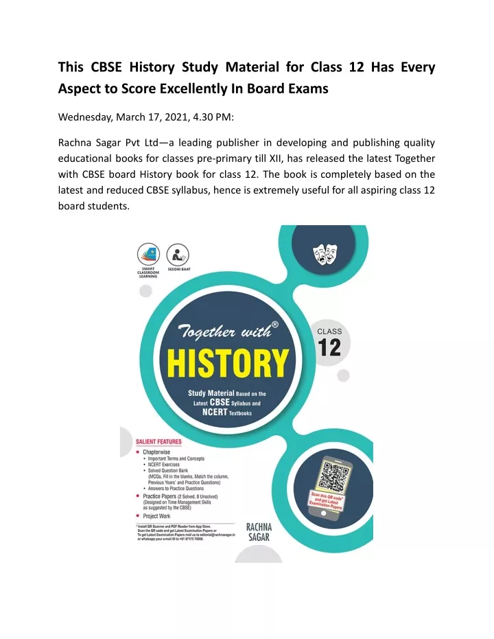this cbse history study material for class