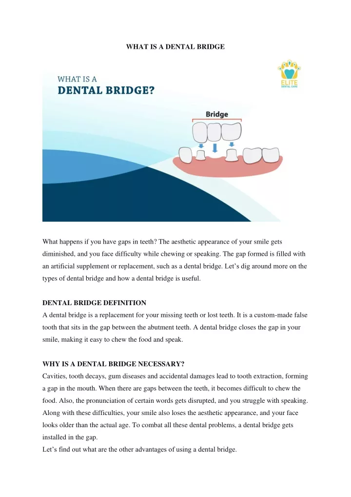 what is a dental bridge