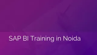 SAP BI Training in Noida