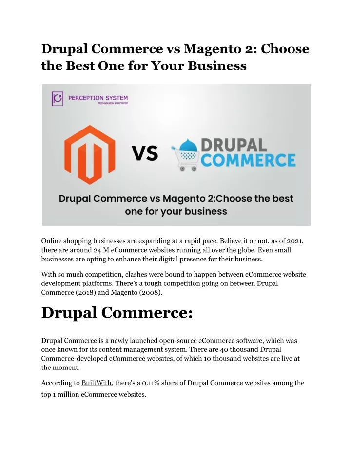 drupal commerce vs magento 2 choose the best