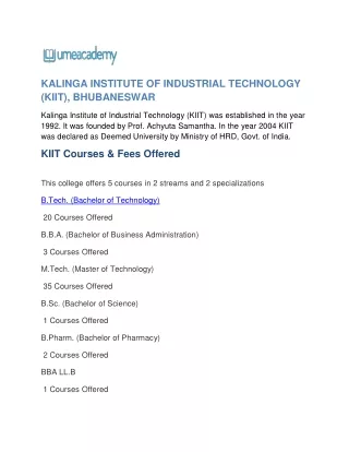 kalinga institute of industrial technology kiit