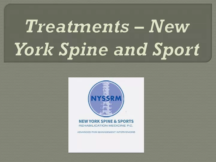 treatments new york spine and sport