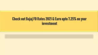 Bajaj FD rates