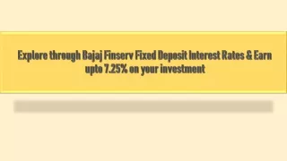 Bajaj finance fd interest rate