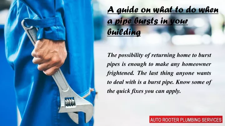 a guide on what to do when a pipe bursts in your