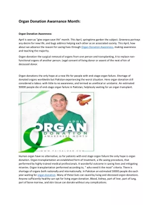 Organ Donation awarnance month