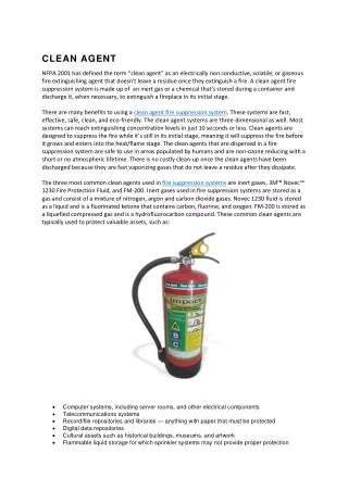 CLEAN AGENT TYPE FIRE EXTINGUISHER