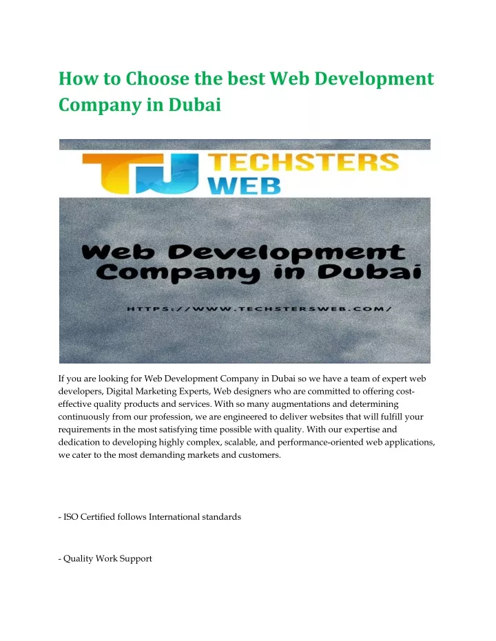 how to choose the best web development company