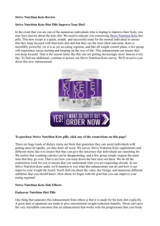 strive nutrition keto review