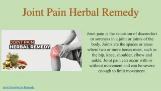 Joint Pain Herbal Remedy