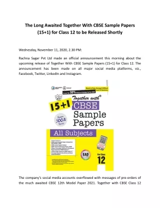 the long awaited together with cbse sample papers