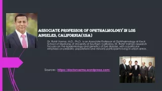 Dr. Rohit Varma - Associate Professor of Ophthalmology