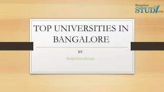 top universities in bangalore