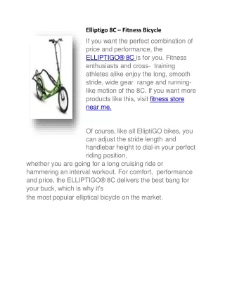 Elliptigo 8C - Fitness Bicycle