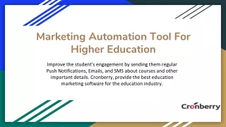 Marketing Automation Tool for Higher Education