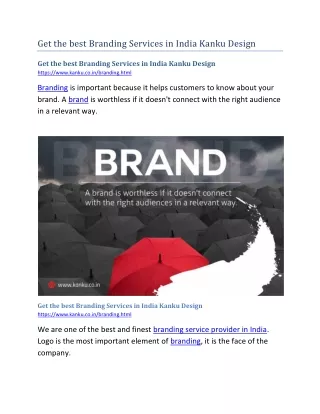 get the best branding services in india kanku