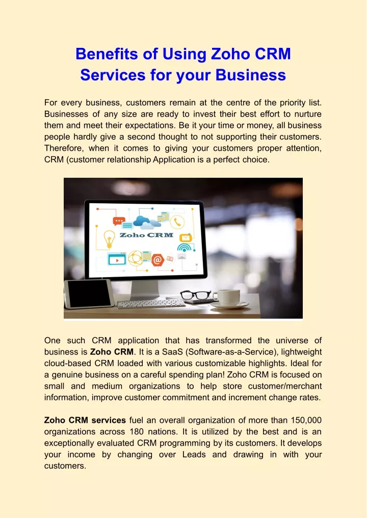 benefits of using zoho crm services for your