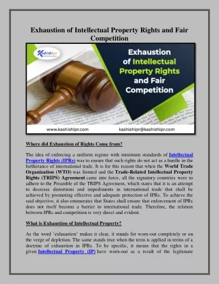 exhaustion of intellectual property rights