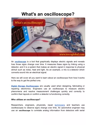 What's an oscilloscope?