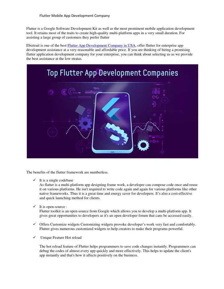 flutter mobile app development company