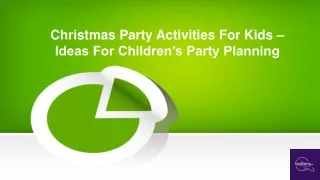 Christmas Party Activities For Kids