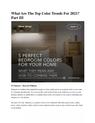 What Are The Top Color Trends For 2021? Part III