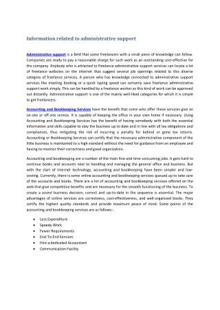 information related to administrative support