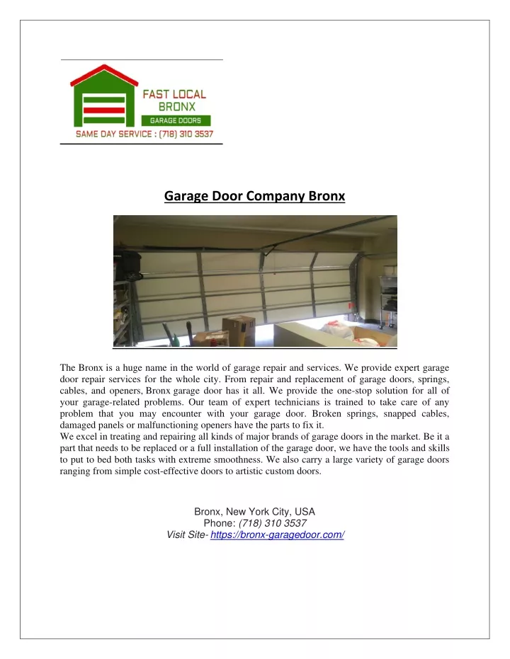 garage door company bronx