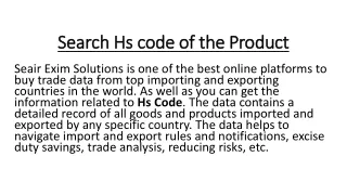s search earch h hs code of the product s code