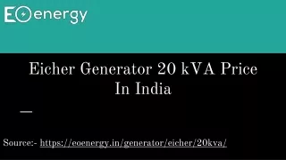 Eicher Generator 20 kVA Price In India