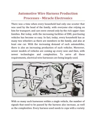 automotive wire harness production processes