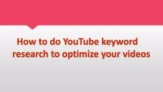 How to do YouTube Keyword Research to optimize videos